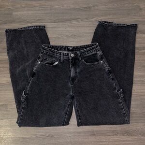 Pretty Little Thing Black Carpenter Jeans